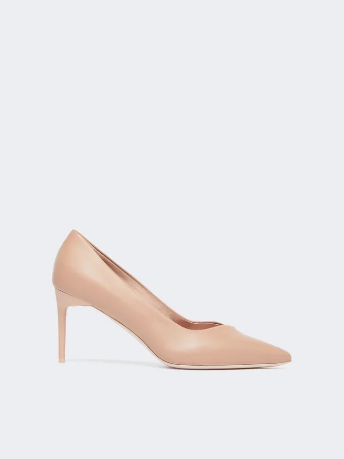 Pumps i nappaskinn, pudder Pumps i nappaskinn, pudder