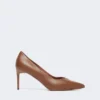 Pumps i nappaskinn, tobakk