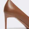 Pumps i nappaskinn, tobakk