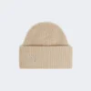 Ribbestrikket kasjmirlue, beige Ribbestrikket kasjmirlue, beige