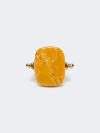 Ring i metall og harpiks, oransje Ring i metall og harpiks, oransje