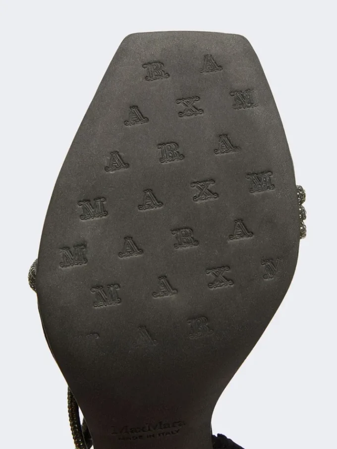 Sandaler i sateng og krystall, svart