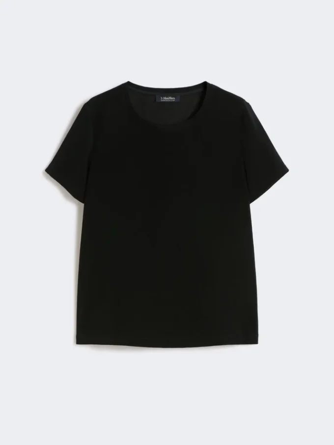 Satin-T-skjorte, svart