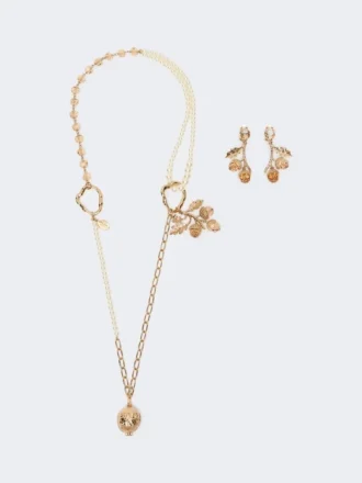 Sett med charms og krystaller, gull Sett med charms og krystaller, gull