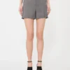 Shorts i gabardineull, mellomgrå