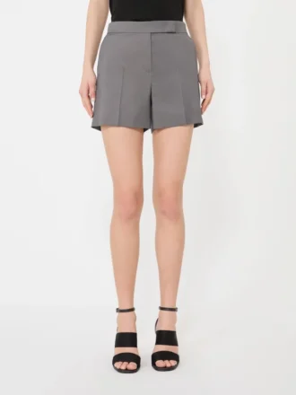 Shorts i gabardineull, mellomgrå