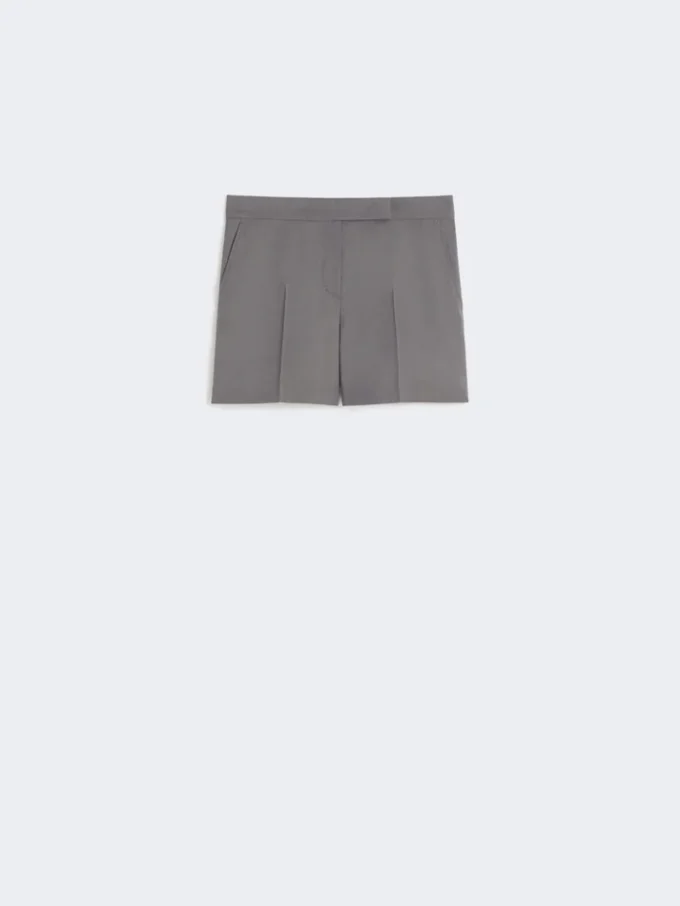 Shorts i gabardineull, mellomgrå