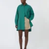 Shorts i stretchbomullssatin, kaki