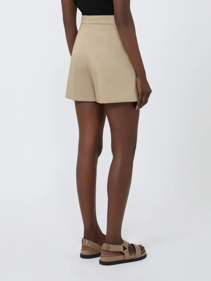 Shorts i stretchbomullssatin, kaki