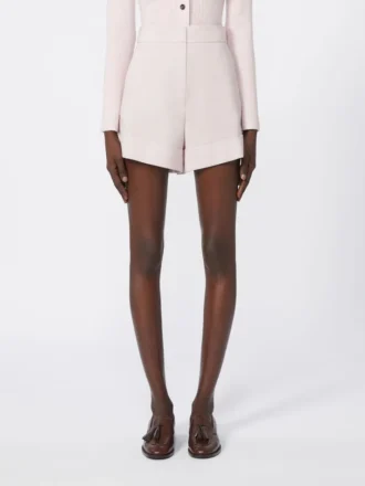 Shorts i ull, mohair og silke, beige-rosa