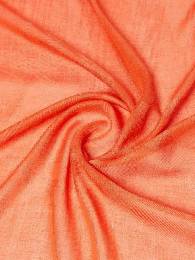 Sjal i jacquard av bomull, modal og kashmir, korall Sjal i jacquard av bomull, modal og kashmir, korall