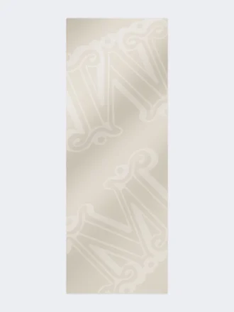Sjal i jacquard av silke, kashmir og ull, beige