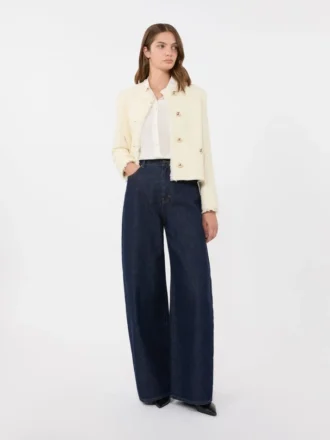 Skjorte i silke-crepe de chine, elfenben