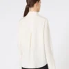 Skjorte i silke-crepe de chine, elfenben