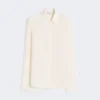 Skjorte i silke-crepe de chine, elfenben
