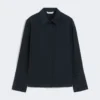 Skjorte i silke-crepe de chine, ultramarin