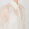 Skjorte i silkeorganza, hvit