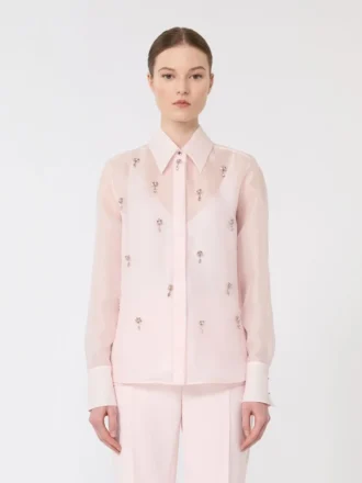 Skjorte i silkeorganza, rosa