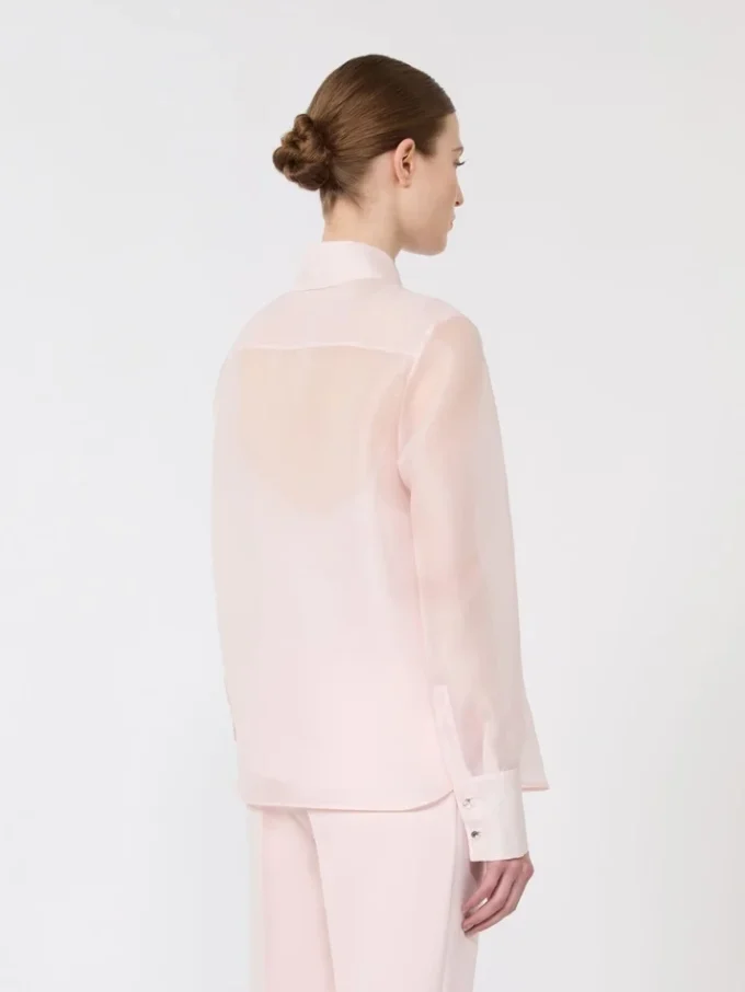 Skjorte i silkeorganza, rosa