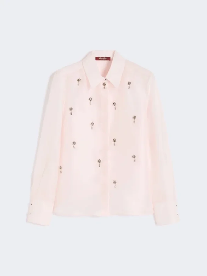 Skjorte i silkeorganza, rosa