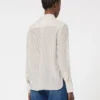 Skjorte i trykt crepe de chine, kamel