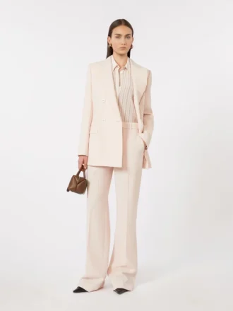 Skjorte i trykt crepe de chine, rosa