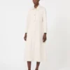 Skjortekjole i bomulls-bull-denim, sand Skjortekjole i bomulls-bull-denim, sand