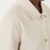 Skjortekjole i bomulls-bull-denim, sand Skjortekjole i bomulls-bull-denim, sand