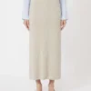 Skjørt i argyle-mønstret kashmirgarn, beige