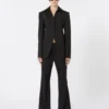 Slim-fit blazer i stretchgabardin, svart Slim-fit blazer i stretchgabardin, svart