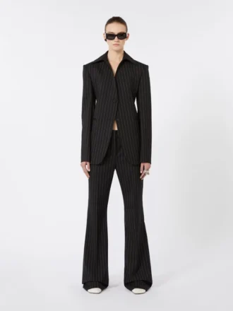 Slim-fit blazer i stretchgabardin, svart