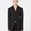 Slim-fit blazer i stretchgabardin, svart Slim-fit blazer i stretchgabardin, svart
