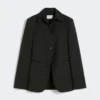 Slim-fit blazer i stretchgabardin, svart Slim-fit blazer i stretchgabardin, svart