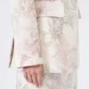 Slim-fit blazer i trykt organza og gabardin, hvit
