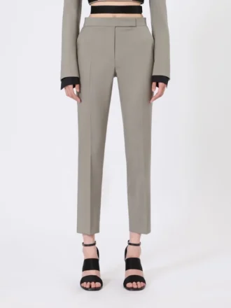 Slim-fit-bukse i ull, mohair og silke, mellomgrå