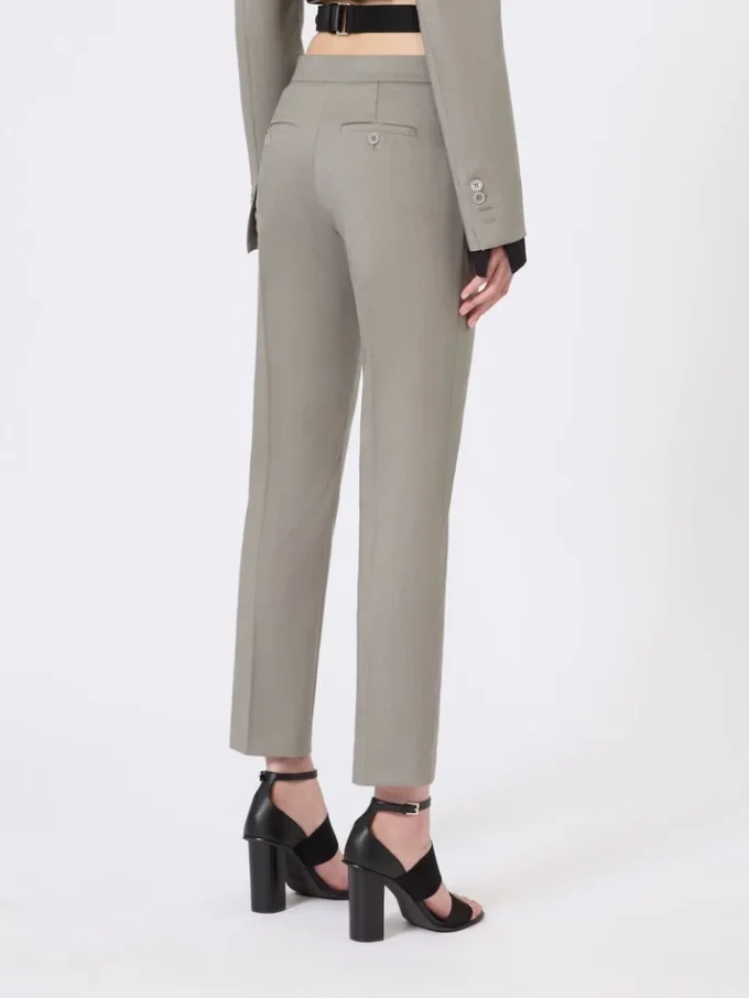 Slim-fit-bukse i ull, mohair og silke, mellomgrå