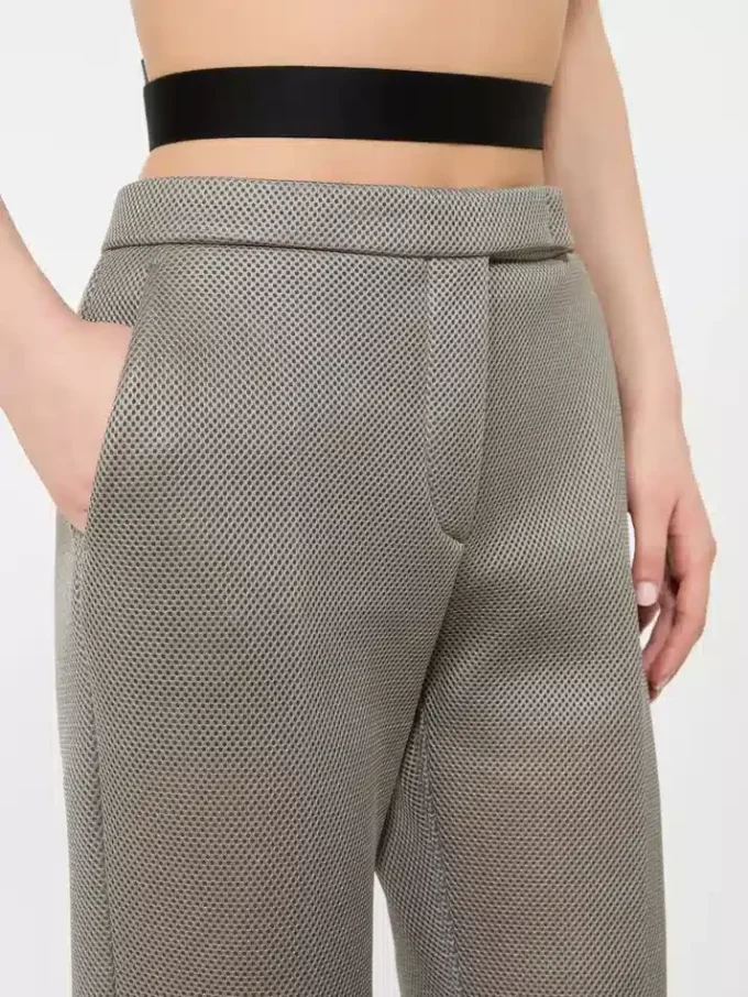 Slim-fit bukser i jersey-mesh, mellomgrå