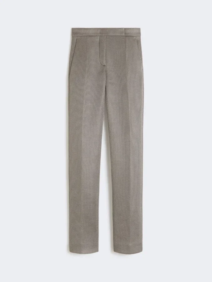 Slim-fit bukser i jersey-mesh, mellomgrå