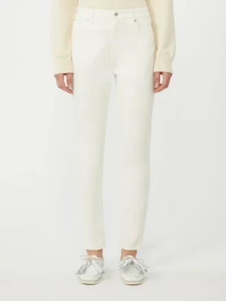 Slim-fit bukser i stretchbomull, hvite