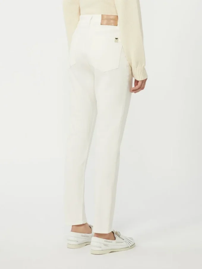 Slim-fit bukser i stretchbomull, hvite