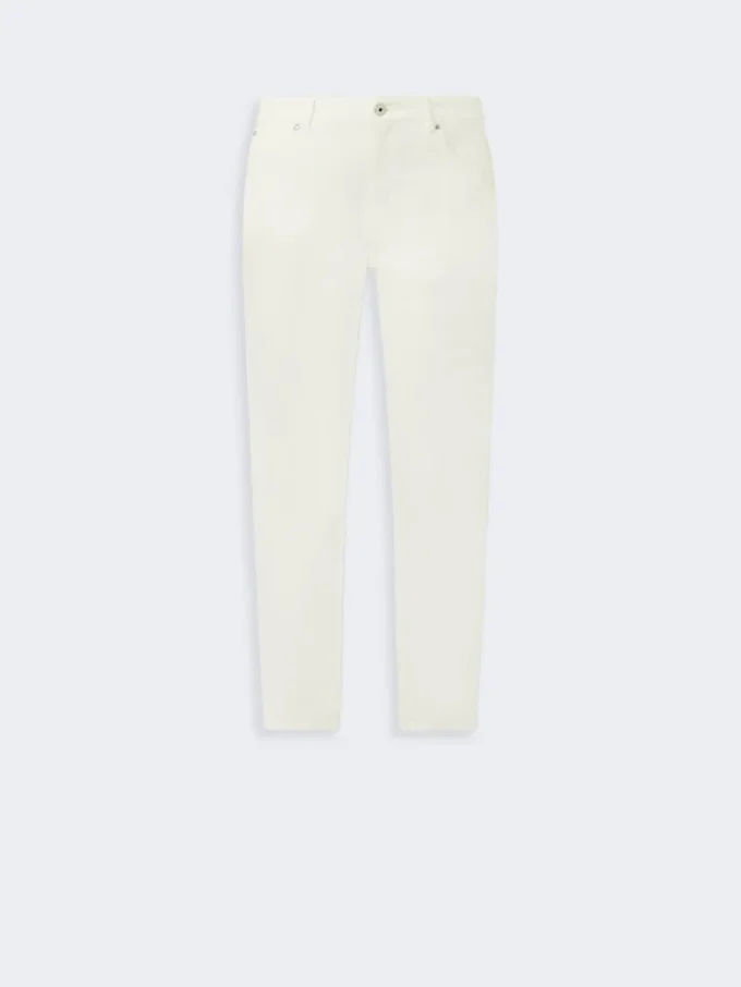Slim-fit bukser i stretchbomull, hvite