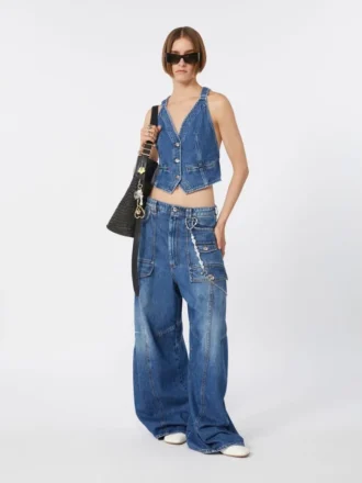 Slim-fit denimvest, midnattsblå