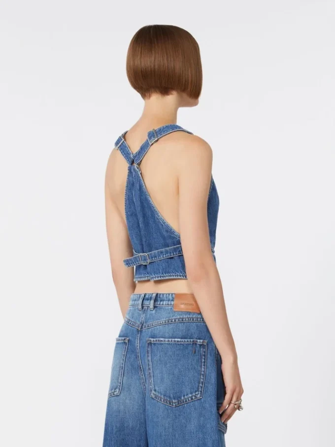 Slim-fit denimvest, midnattsblå