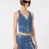 Slim-fit denimvest, midnattsblå