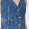 Slim-fit denimvest, midnattsblå