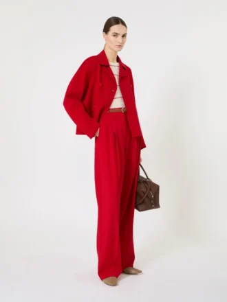 Slim-fit genser i ull og silke, hvit
