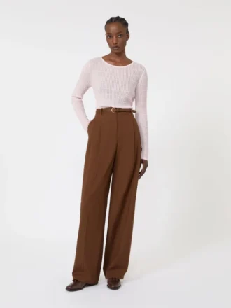 Slim-fit genser i ull og silke, rosa