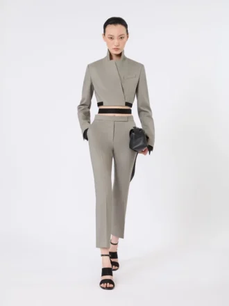 Slim-fit jakke i ull, mohair og silke, mellomgrå