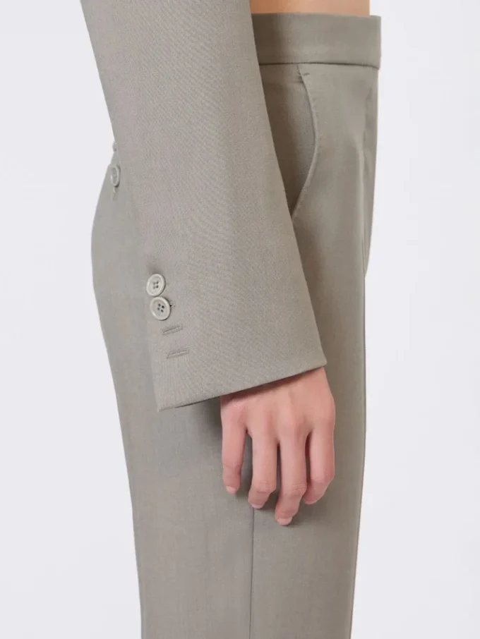 Slim-fit jakke i ull, mohair og silke, mellomgrå Slim-fit jakke i ull, mohair og silke, mellomgrå