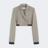 Slim-fit jakke i ull, mohair og silke, mellomgrå Slim-fit jakke i ull, mohair og silke, mellomgrå